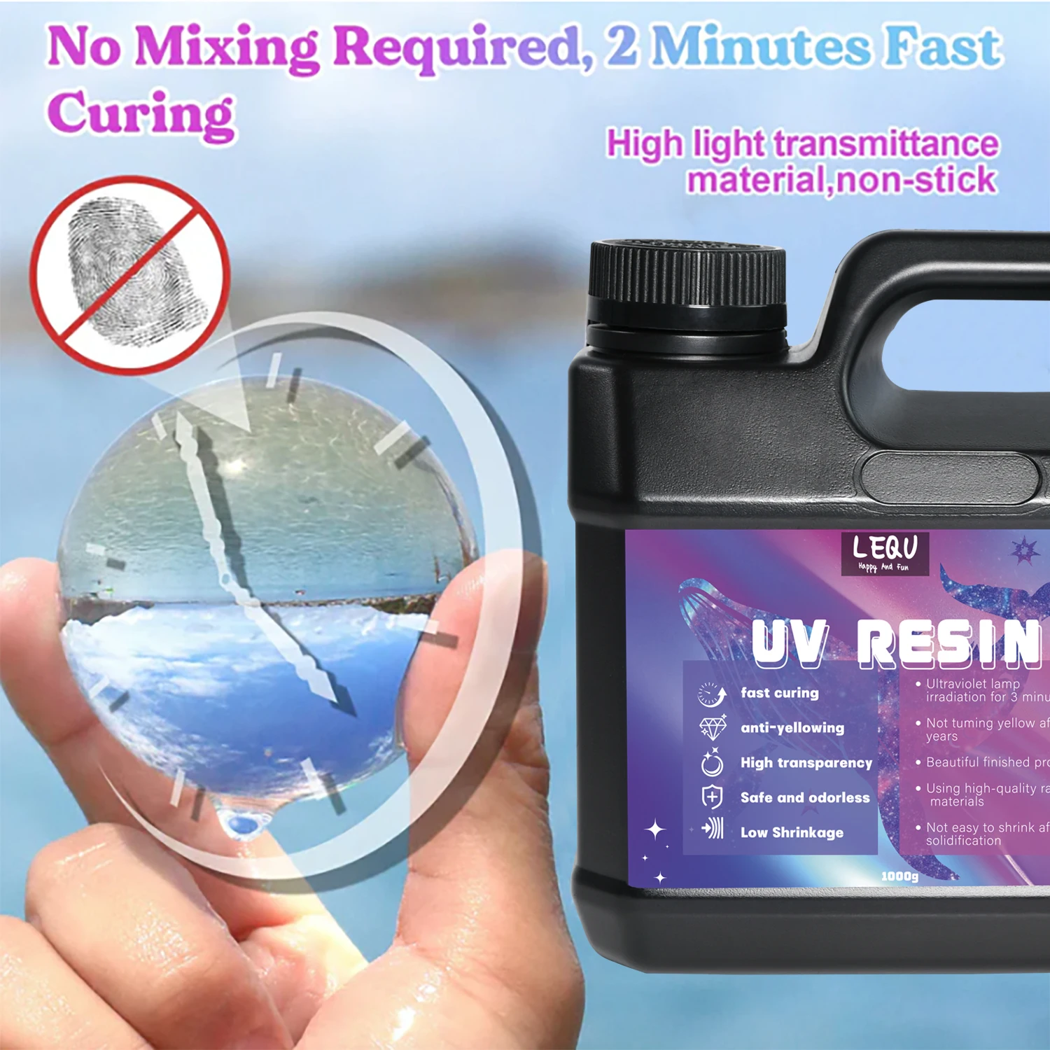 Résine époxy UV Led Transparente - Séchage Solaire Ou Lampe UV