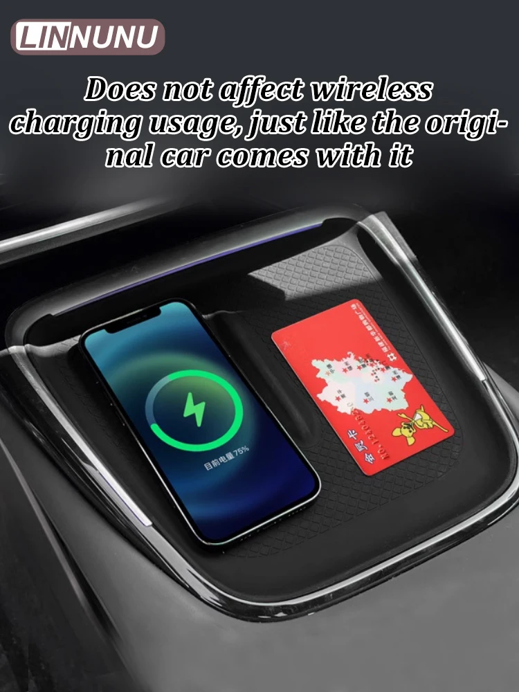 Linnunu Fit for Changan Deepal Sl03 L07-Wireless Mobile Phone Charging Silicone Pad Central Control Anti-Slip Pad Car Central Protective Dustproof Anti-Slip Car Interior Decoration