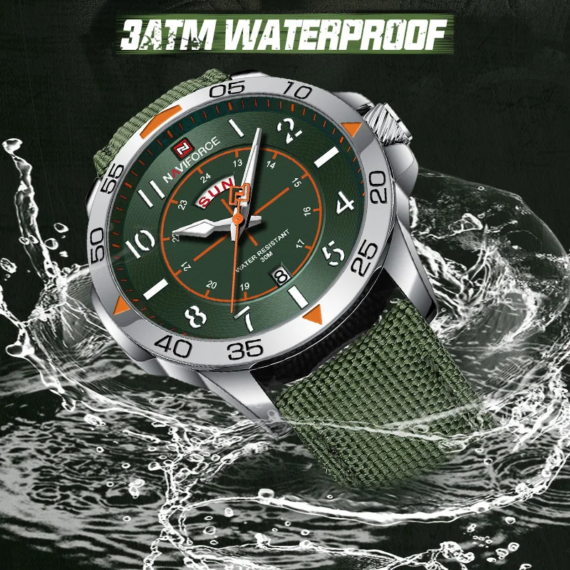 NAVIFORCE Top Brand Luxury Men Watches Business Casual Nylon Strap 3ATM Waterproof Luminous Quartz Wristwatch Relogio Masculino