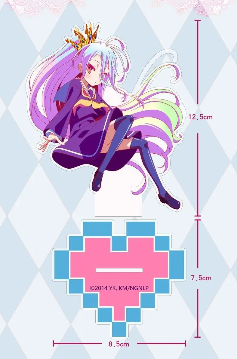 NO GAME NO LIFE 장난감 피규어 아크릴 스탠드 애니메이션 모델, 액션 피규어 장식 액세서리 모델, 데스크탑 장식품