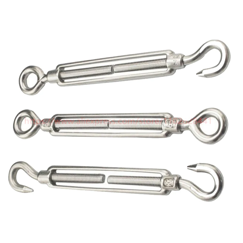 

M4 - M16 Stainless Steel 304 Adjustable Chain Rigging Hooks Eye Turnbuckle Wire Rope Tension Device Line
