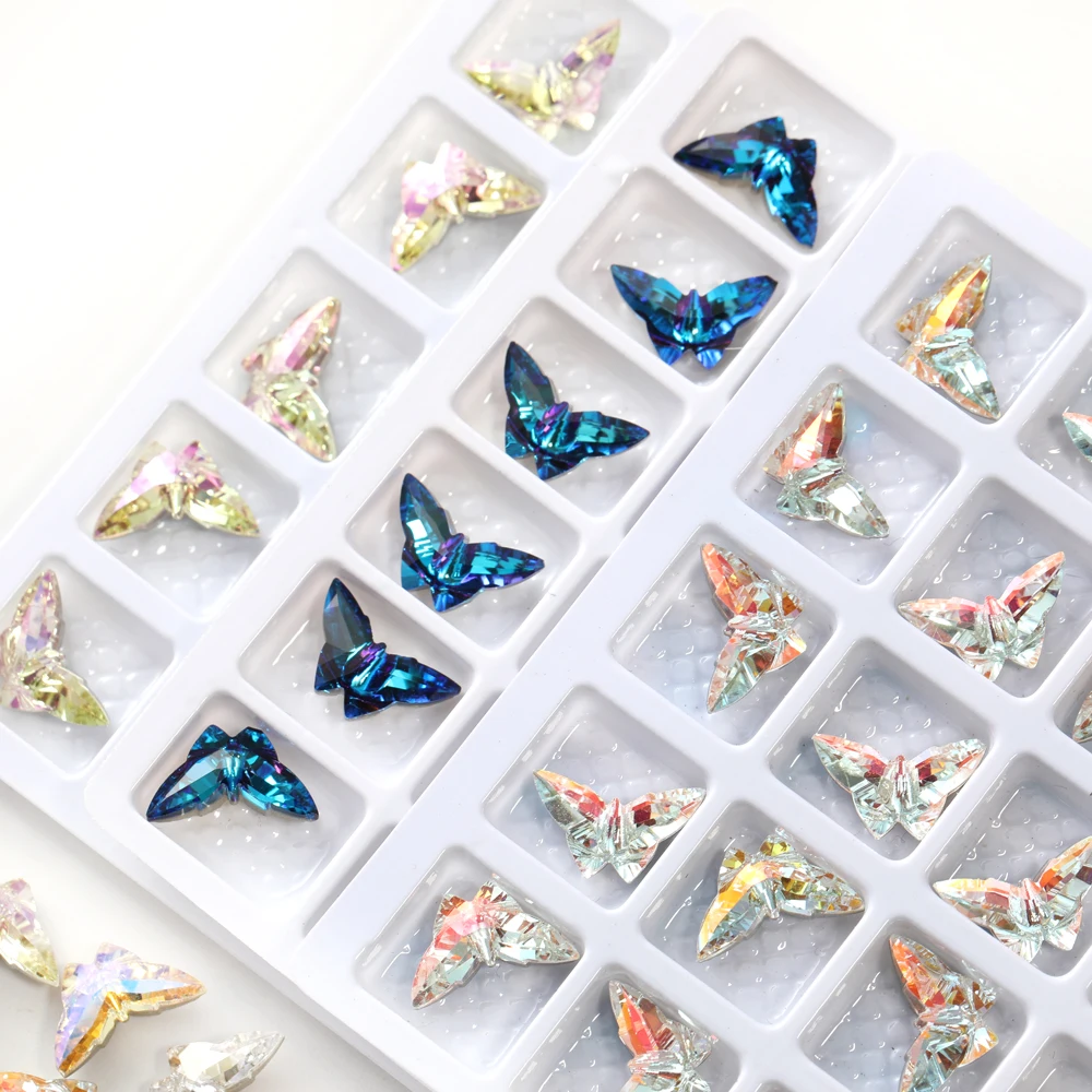 나비 네일 아트 라인스톤 접착제, DIY 용품, 포인트백 유리, 멋진 스톤, 보석 만들기 액세서리, 5x8mm
