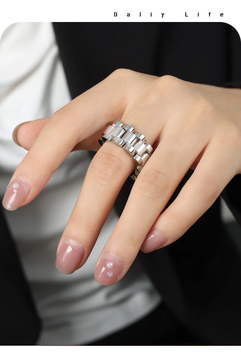 Kette Armband Ringe Ohrringe Set Für Frauen Männer Edelstahl Vergoldet Armreif Armbänder Finger Ring Ohrring Paar Schmuck – Detail 5