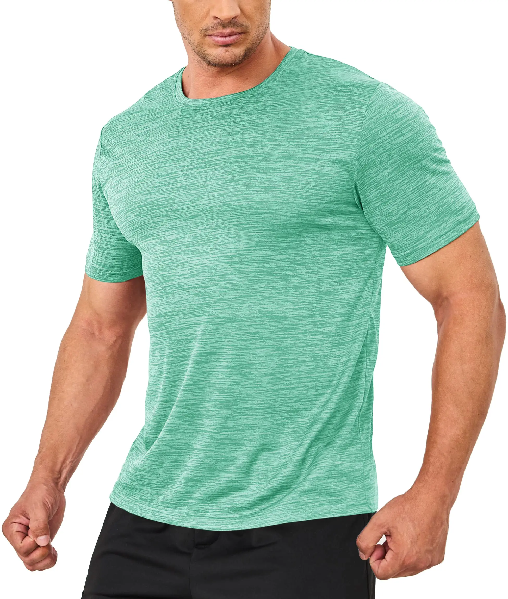 TACVASEN Summer Quick Dry T-shirts Mens Running Tee Shirts Short Sleeve Athlete Elastic Workout Sportswear Outdoor Casual Tops