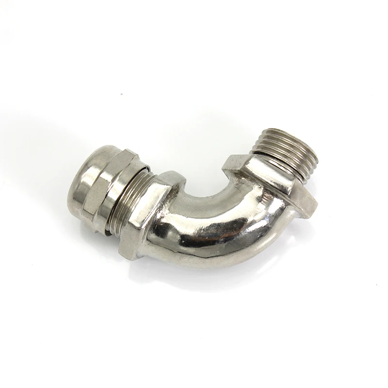 Metal Flexible Conduit Fittings 90&deg; Degree Electrical Wire Range Gland Connector Brass Right Angle Cable Gland