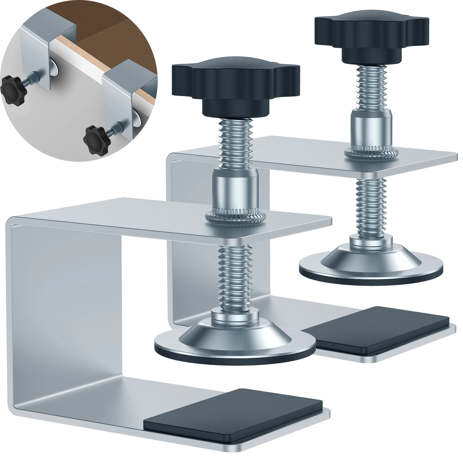Woodworking Clamps 2Pcs Cabinet Installation Clamp Zinc Drawer Fixing Clip Adjustable Cabinet Hardware Jig Portable Front Drawer