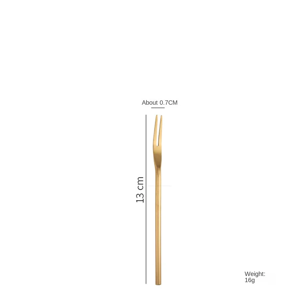 Description Picture 3 of item304 Stainless Steel Fruit Forks 13/16/22cm Long Handle Portable Cocktail Salad Fruit Toothpick Food Fruit Fork Picks For Cake