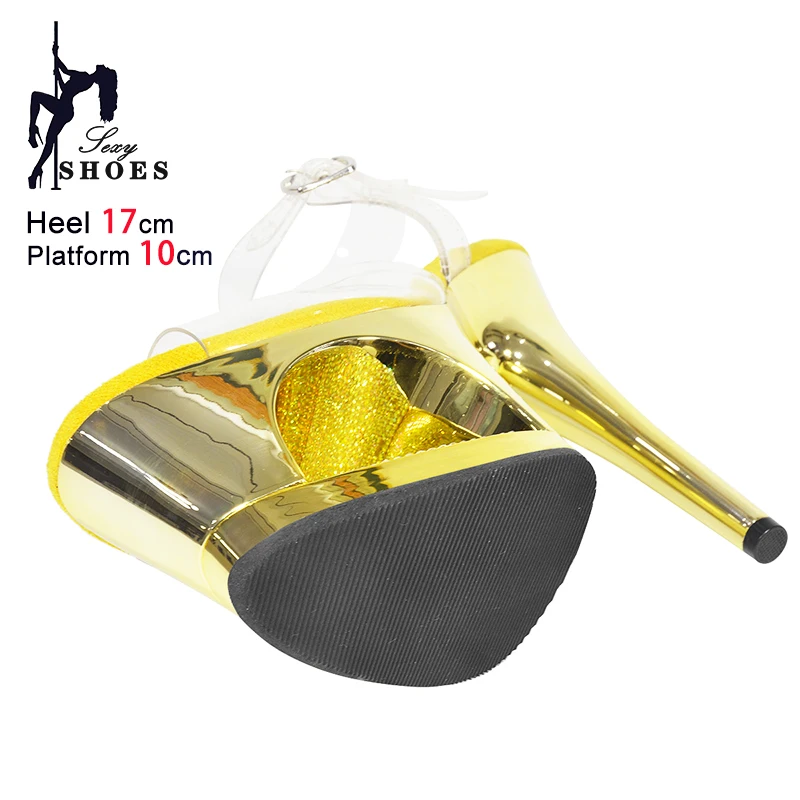 Transparent PVC Women Sandals Club Party 17CM Ultra high heels Summer Hollow Platform Runway Model Shoes Female Stiletto Sandals