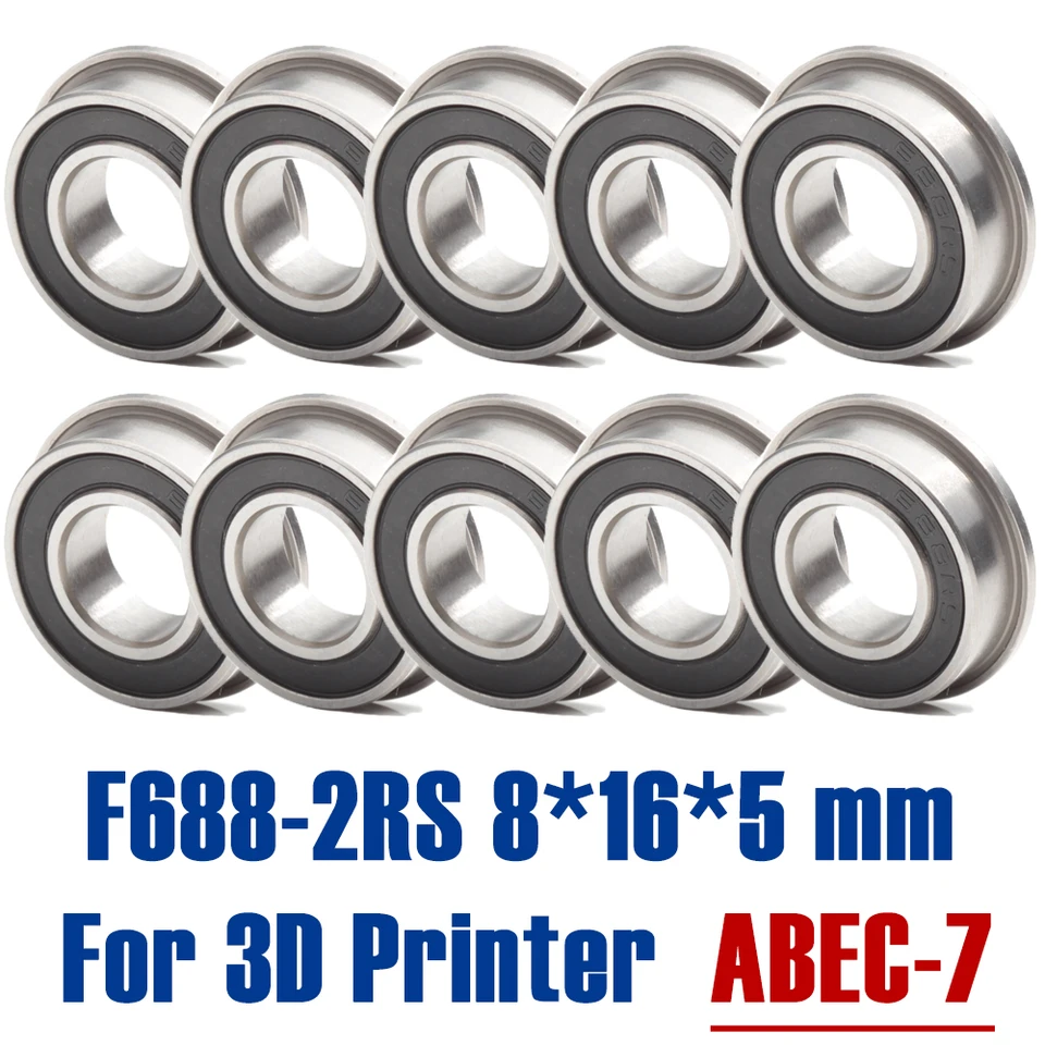 F688RS cuscinetto 8*16*5mm ABEC-7 ( 10 pezzi) F688-2RS flangia cuscinetti a sfera per 3D