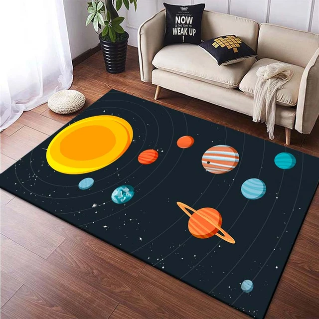GlowSol Alfombra infantil para sala de juegos, espacio exterior, alfombra  del sistema solar, alfombra del alfabeto, alfombra de juego para bebé