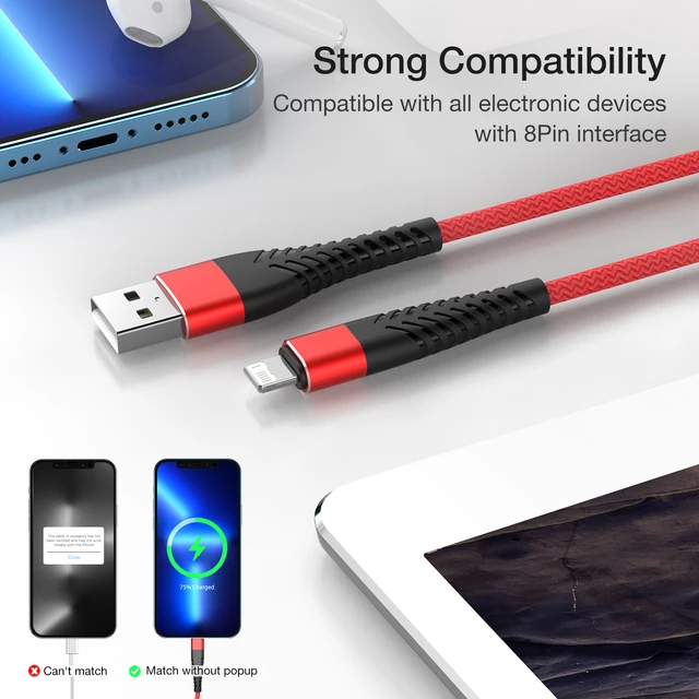 아이폰과 아이패드용 필수 고속 충전 USB 케이블