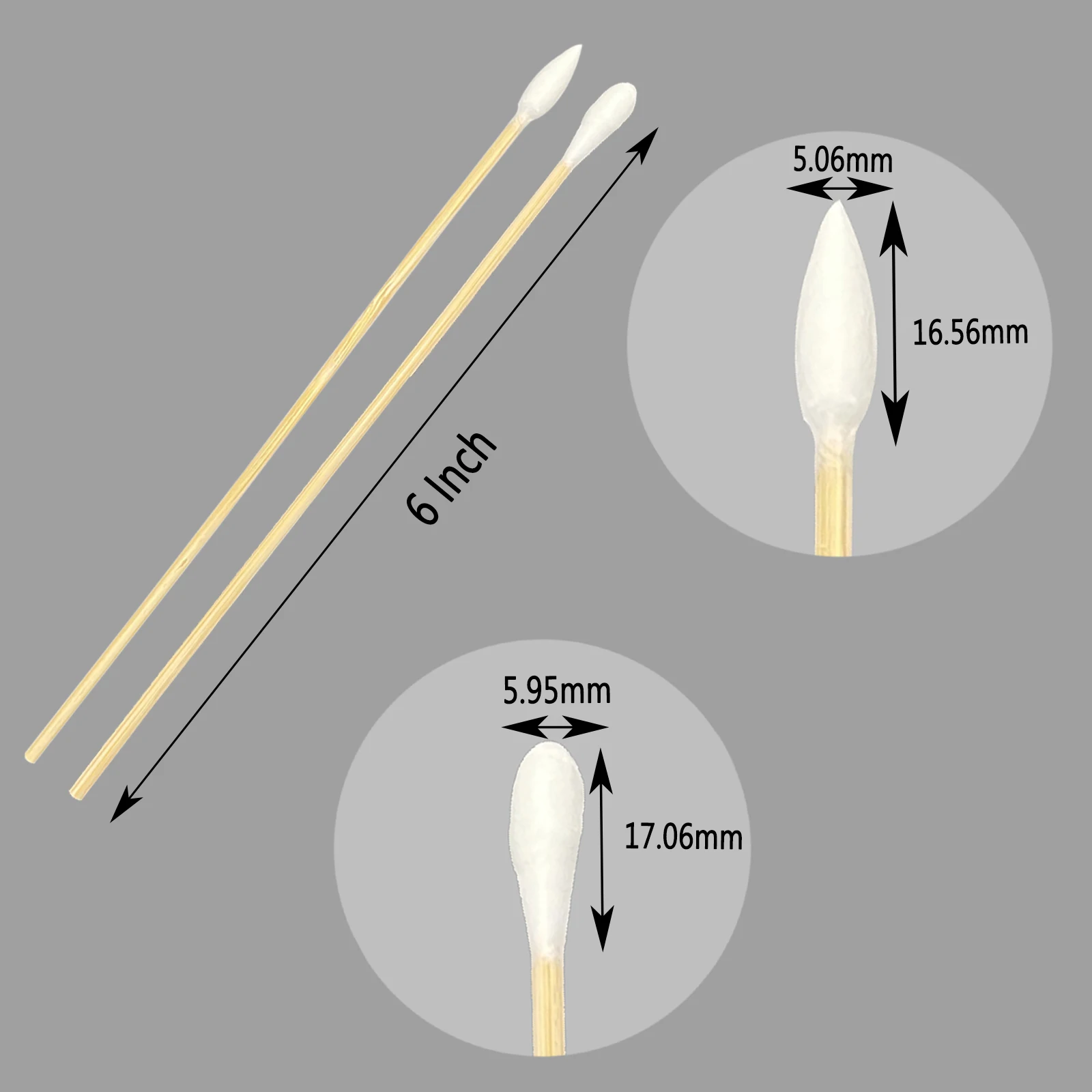 100 PCS Gun Cleaning Swab 6 Inch Long Cotton Swabs for 9mm 5.56mm Pistol Rifle Handgun Gun Cleaning Kit Swabs with Bamboo Handle gun accessories