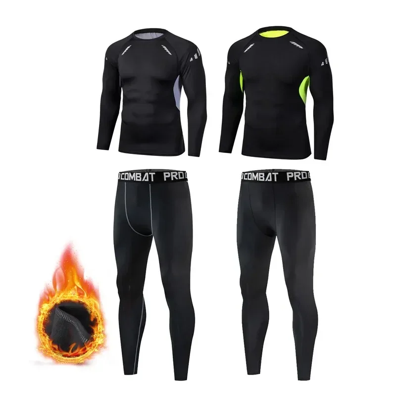 Large size Men Winter Thermal Long Johns Warm fit Sport Set Fleece Long Johns Sets Underwear Legging Set Male Winter Clothing