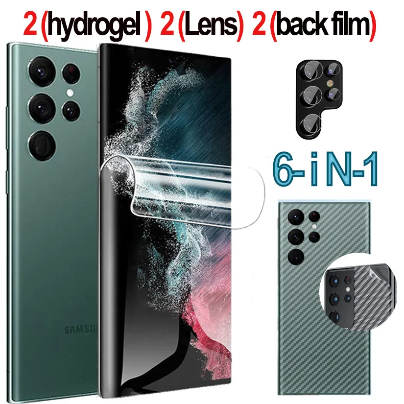 S22Ultra Hydrogel Film Samsung Galaxy S22 Ultra Screen Protector Samsung S21 FE Transparent Safety Protective Films Sansung S21 S22 Plus Back Film Camera Lens Samsung S21FE S 22 S22 Ultra Not Glass mobile screen protector Screen Protectors