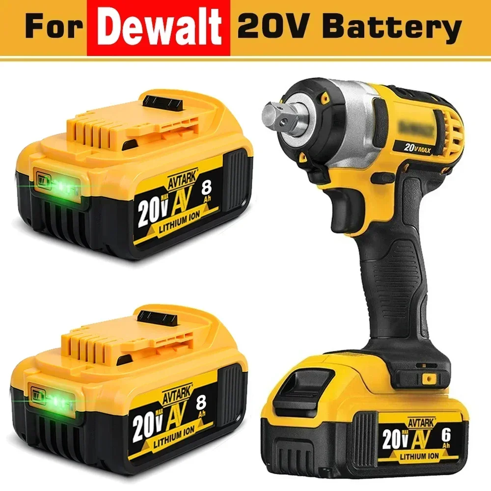 

20V 6Ah MAX Lithium Battery Power Tool Replacement for DeWalt DCB184 DCB181 DCB182 DCB200 20V 5A 6A 8A 18V 20V Lithium Battery