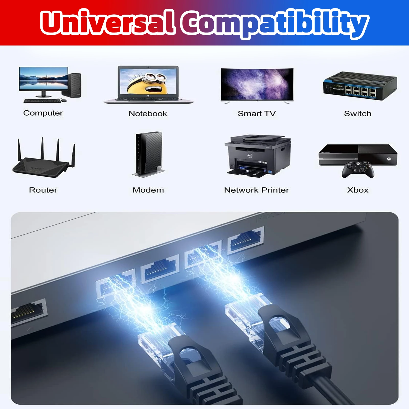 이더넷 케이블 Cat6 원형 네트워크 패치 랜 케이블 26AWG RJ45 50M 30M 20M PS5 라우터 PC 컴퓨터 인터넷 야외용 케이블 CAT6