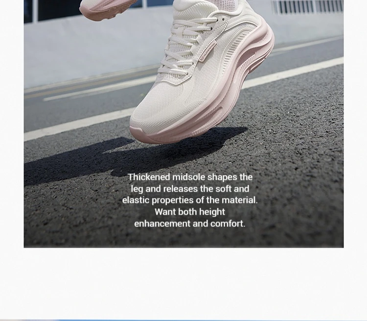 361 Degrees Women's Running Shoes Casual Mesh Anti-slip Lightweight Trendy Thick-sole Rebond Durable Female Sneakers 682532239