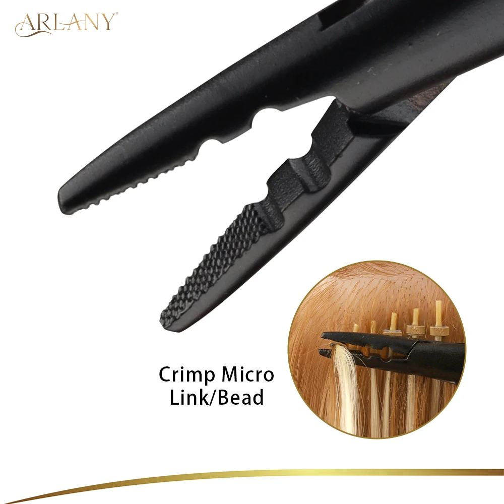 ARLANY Hair Extension Pliers Stainless Steel Teeth Pliers with 2 Holes Microlinks Remover Beads Opener Tool Weft Extension