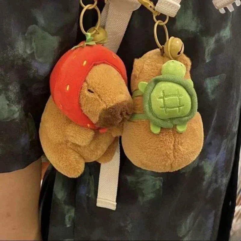 1-20PCS Cartoon Capybara Pendant Plush Toy Doll Bag Hanging Ornament Cute Kapila Keychain Doll Desktop Doll Ornament Car Pendant 4