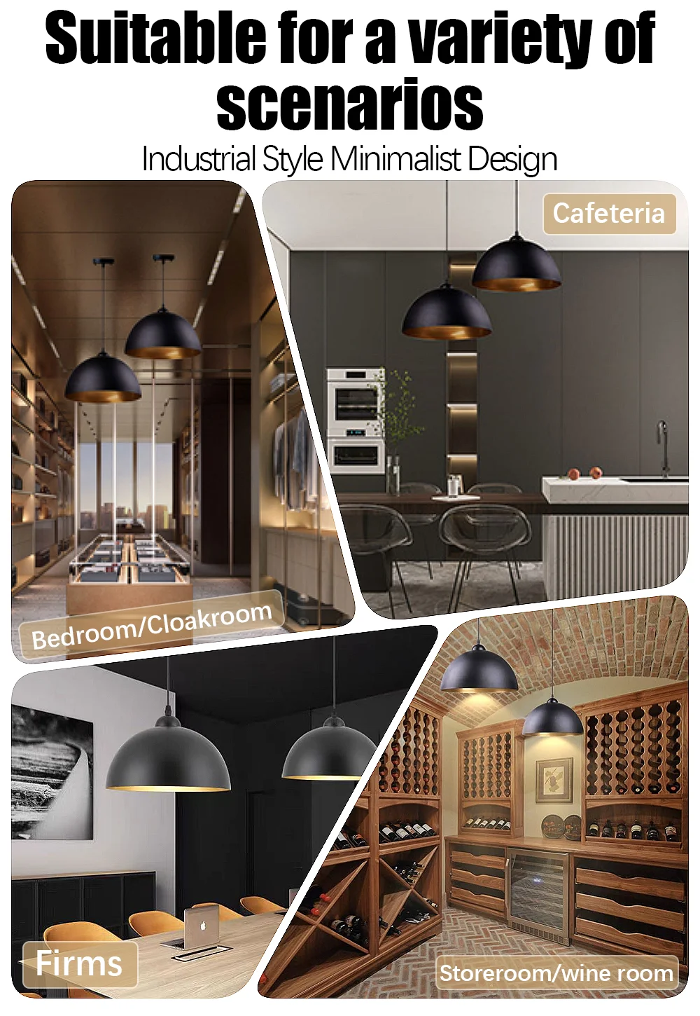 Description Picture 6 of itemHalf circle retro industrial style creative Pendant Light single head dining room living room bedroom study bar Pendant Light