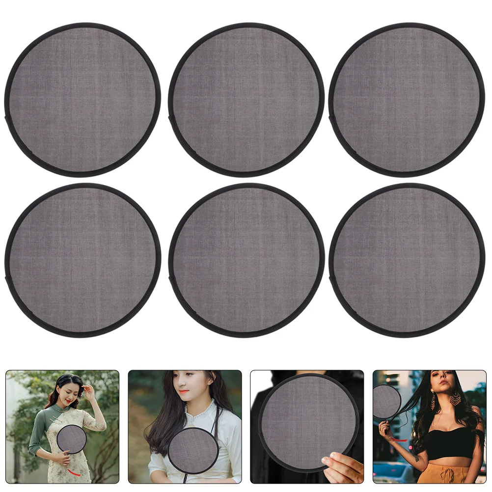 

6Pcs Foldable Fan Japanese Style Summer Handheld Round Folding Fan Beautiful Pattern