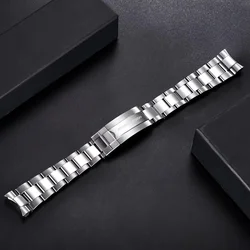 Premium Stainless Steel Jubilee Watch Band Strap - 20MM Width, 220MM Length (Polishedstrap)