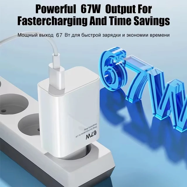 شاحن USB سريع 6A 67 وات لهاتف Xiaomi 14 13T 12 Lite 11 Ultra Redmi Note 13 12 11 10S 9 Pro POCO Turbo Charge Type C كابل شحن