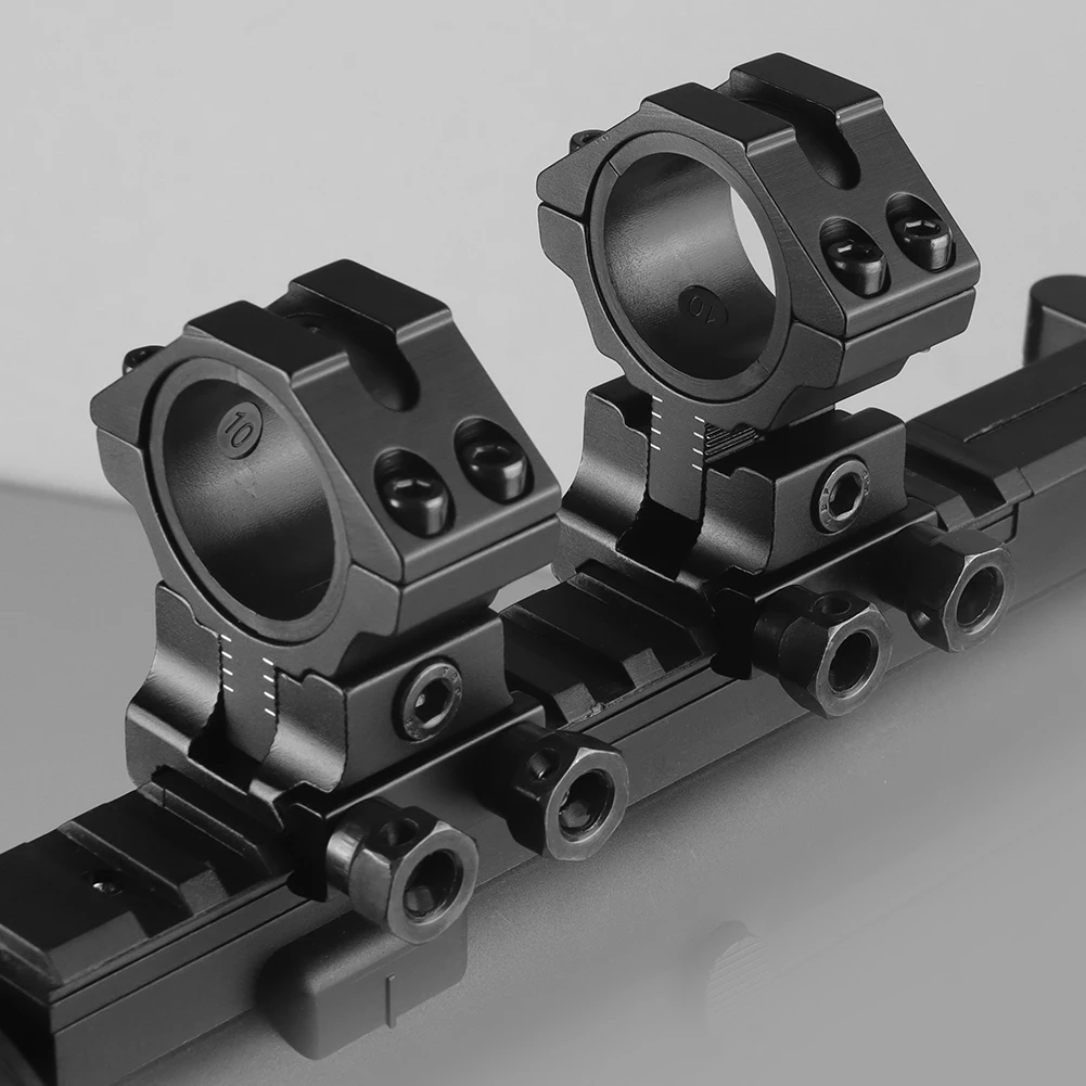 유니크파이어 2개입 M3020KJ QD 퀵 릴리즈 1인치(25.4mm/30mm) 스코프 링 로우 프로파일 23mm 도브테일 레일 마운트 QD 링