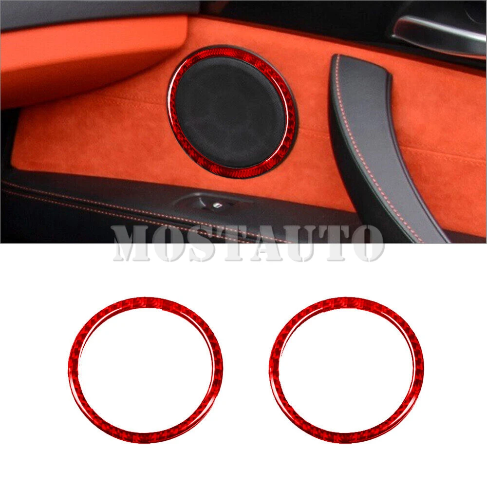 BMW Z4 E89 용 부드러운 탄소 섬유 인테리어 자동차 도어 스피커 프레임 커버 트림, 2009-2016 2 개 (2 색)