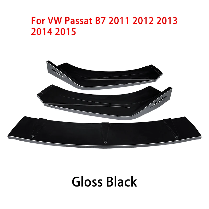 For Volkswagen Passat B7 2011-2015 3Pcs Front Bumper Lip Spoiler