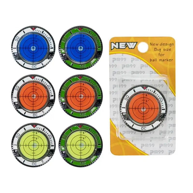 

Golf Green Reader Golf Ball Marker with High Precision Green Reading Aid Poker Chip Style Bubble Level Golf Accessories