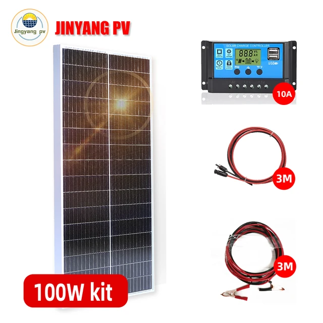 Solar Panel 100W 200W 140W 280W Rigid Glass Solar Panel 12V24V Battery  Charge Panneau Solaire 1000W Kit Solar Generator For Home