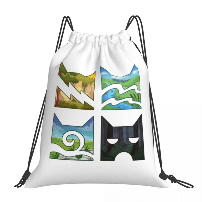

Classic Four Warriors Warrior Cats Logo Backpacks Casual Portable Drawstring Bags Drawstring Bundle Pocket Sports Bag Book Bags