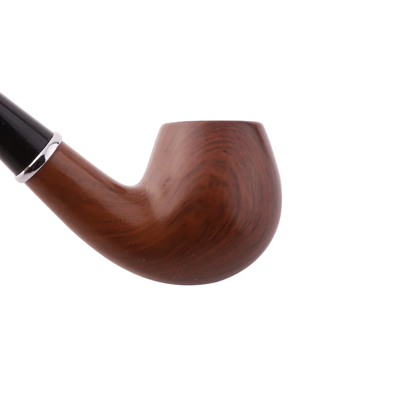 Tobacco Pipe Classic Wood Grain Resin Pipe Chimney Filter Long Smoking Cigar Gifts Gift Grinder Smoke Mouthpiece