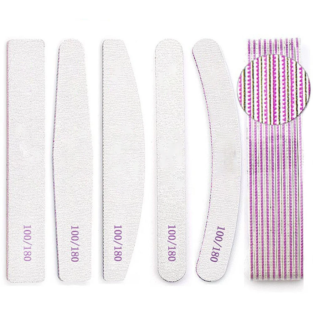 

5 шт., профессиональная пилка для ногтей, 100/180