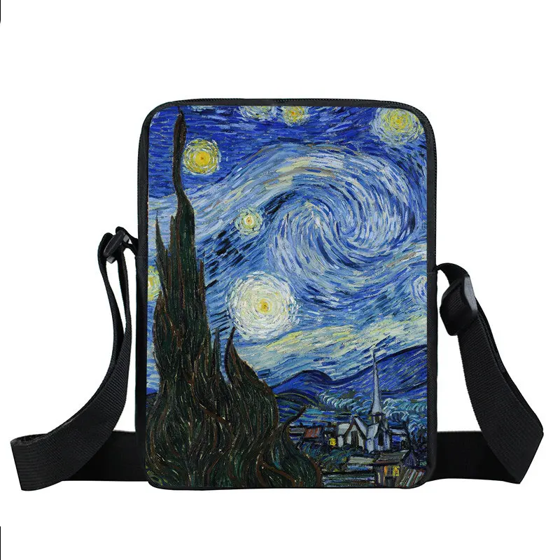 Van Gogh Oil Painting Women Handbag Blossoming Almond Tree / Cafe In Arles Shoulder Cross Bags for Travel Ladies Messenger Bag 2