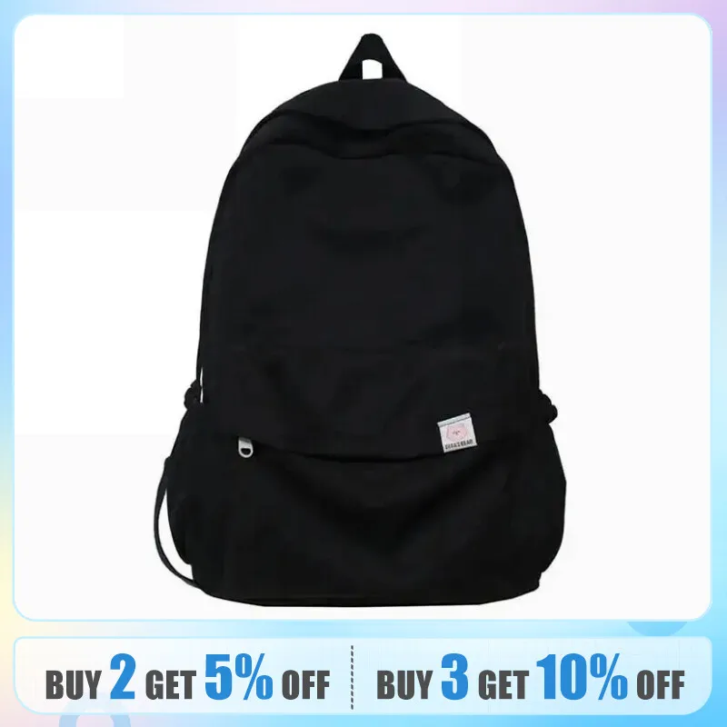 배낭 부드러운 언니 단색 대용량 학생 책가방, 2022 스쿨 시즌 신상 대학생 인스 배낭 