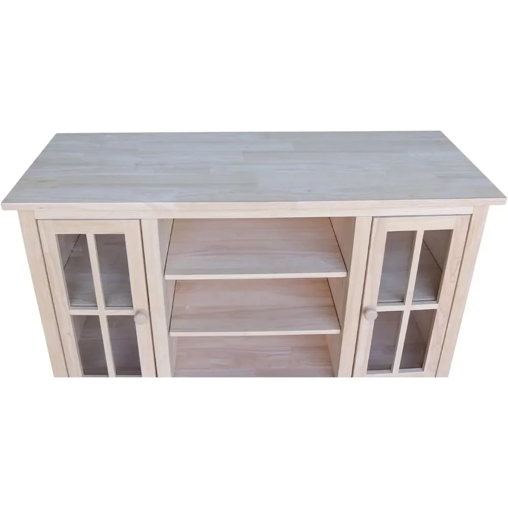 IC International Concepts International Concepts 2 Doors and Two Shelf Entertainment/TV Stand, Unfinished 6