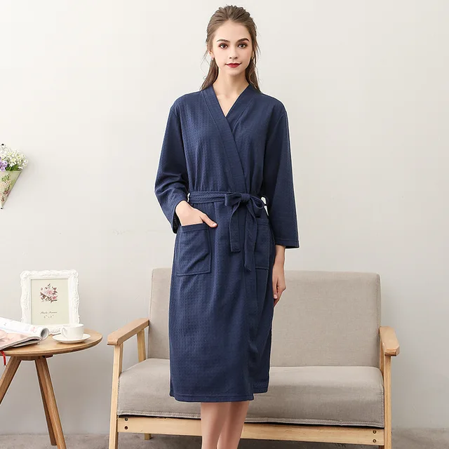 Peignoir de couple personnalisé brodé avec noms et logo, vêtements d'intérieur, peignoir en tissu gaufré pour couples, robe de spa pour hommes et femmes