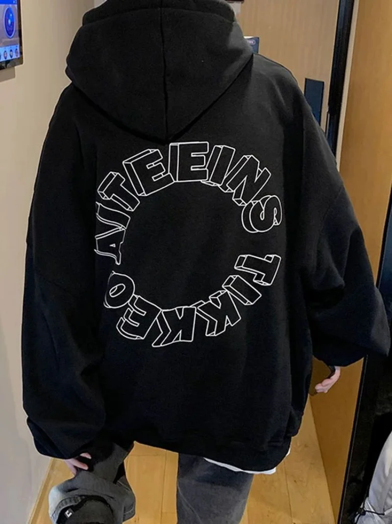 

American Style Retro Trend Hooded Sweater Women Spring and Summer Trend Hip-hop Loose Size Ins Coat Women Trend