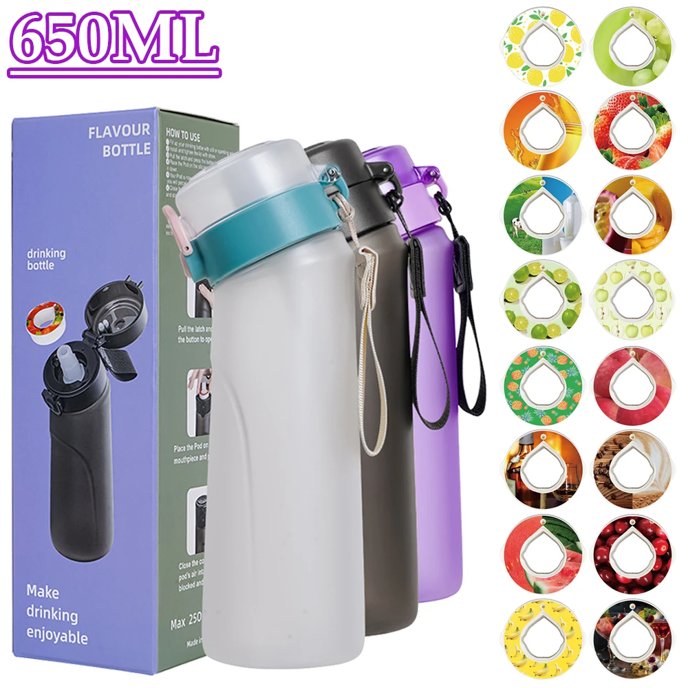 650ML Flavored Sports Water Bottle with Fruit Infuser for Outdoor and Gym Activities