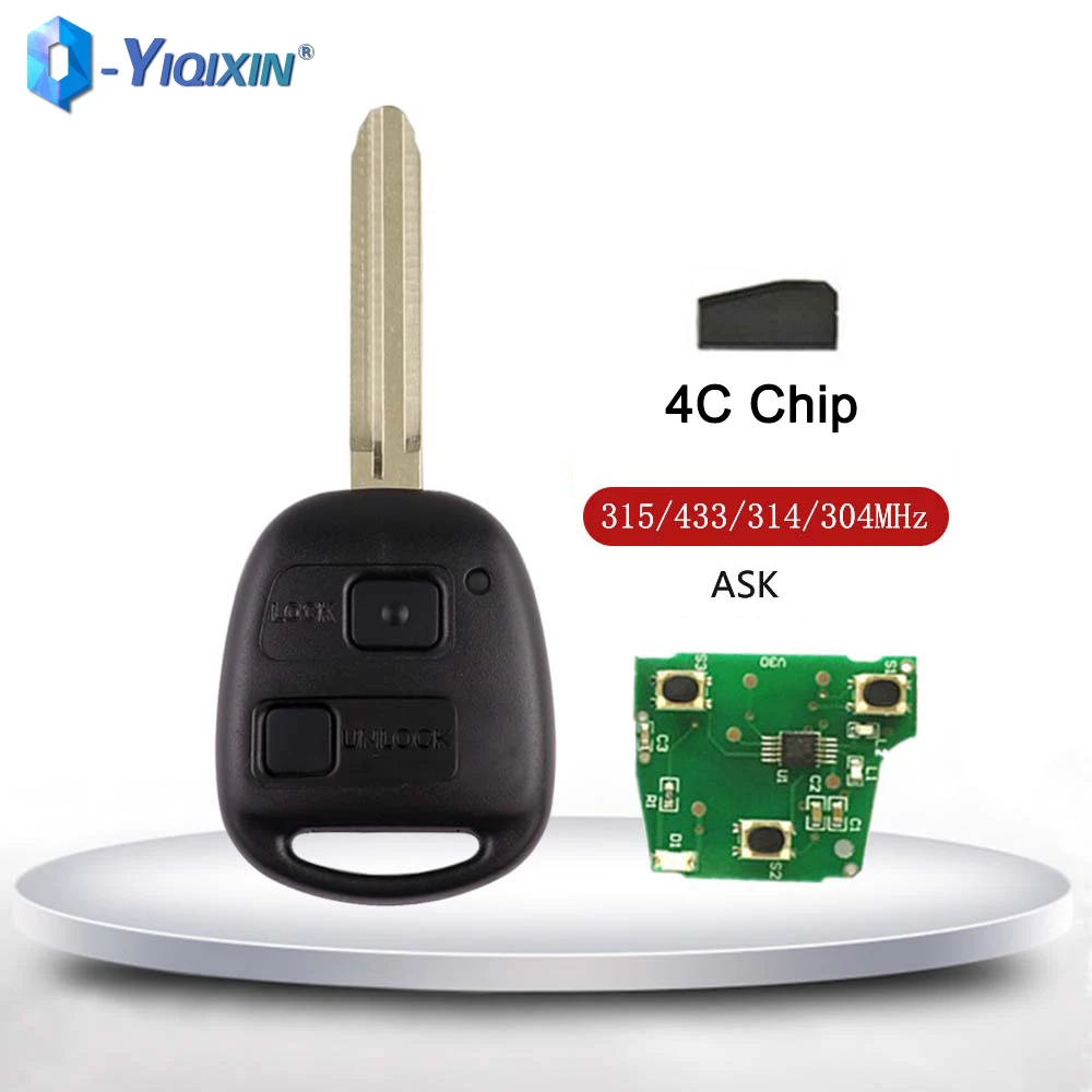 YIQIXIN 4C Chip For Toyota Lexus RX330 RX350 Car Remote Key For Camry Land Cruser 120 Prado 2 Buttons Avensis Kluger Tarago RAV4 yiqixin h chip 314 4mhz fsk smart fob folding 4 buttons 89070 06790 for toyota camry corolla toy48rav4 ex hyq12bfb car remote