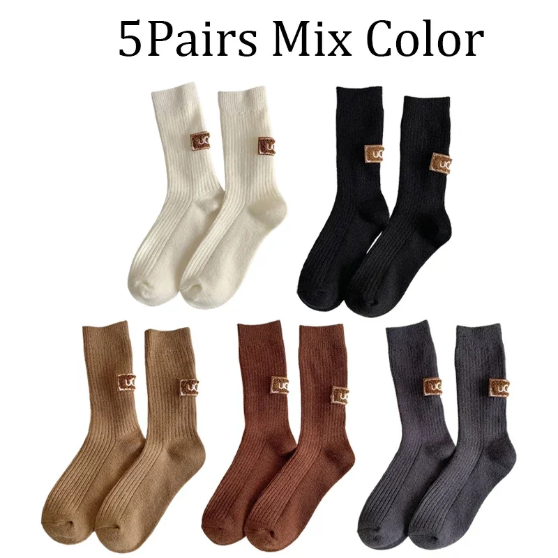 1/2/3/4/5 أزواج الخريف الشتاء الدافئة جوارب مبطنة...