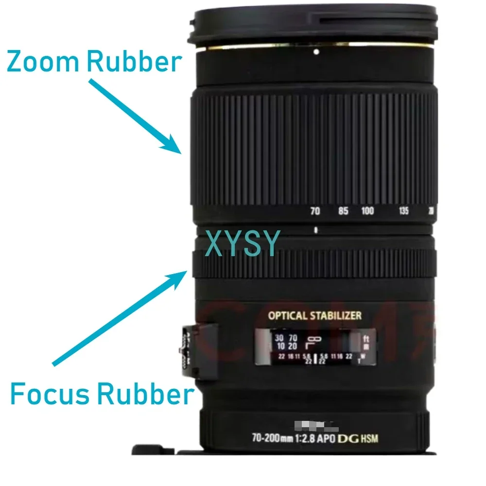 새로운 70-200mm 1:2.8 줌렌즈 + 시그마 APO 70-200mm f/2.8 EX DG OS HSM 카메라 교체 수리 부품용 포커스 고무 링