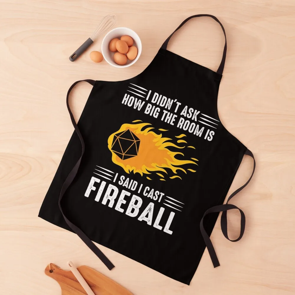 

I cast Fireball Wizard Sorcerer DM Gift TTRPG Apron Kitchen Household Items Kitchen Apron Woman