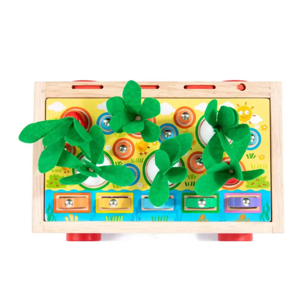 Building Block Toys for Babies Wooden Educational Building Blocks Radish Fruit Fishing Toy Set for Toddlers for Small clip connect building blocks 100pcs interlocking solid building blocks set early stem educational toy for year old preschoo