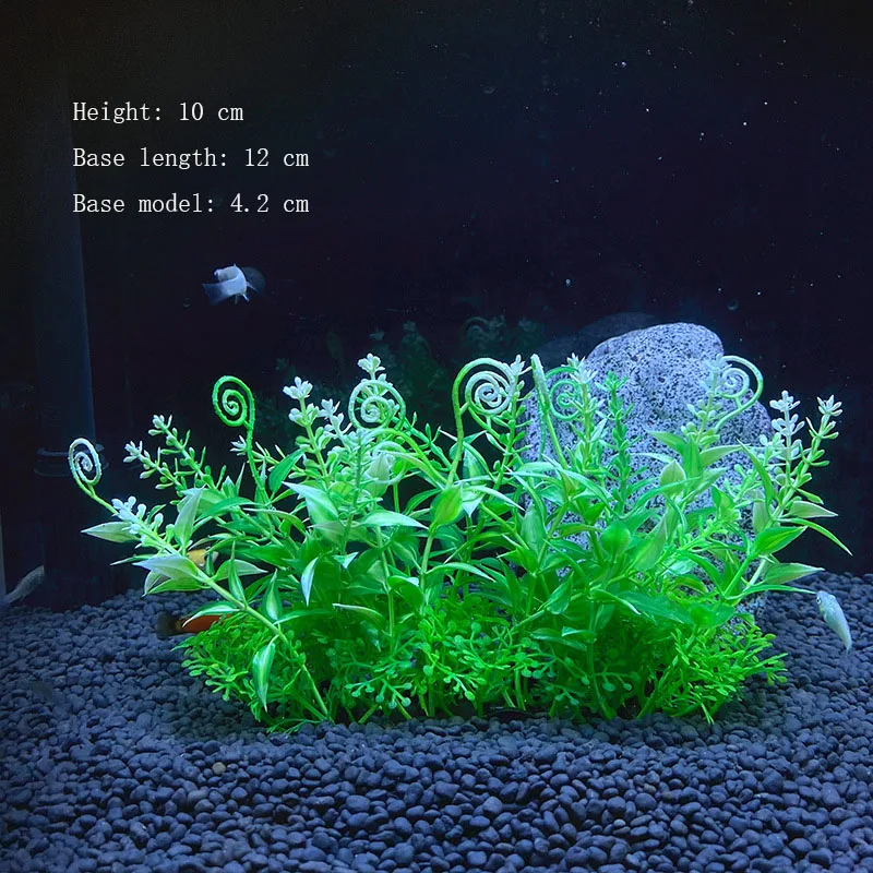 Vibrant Underwater Landscape Decoration - Green & Purple Aquatic Plants and Flowers