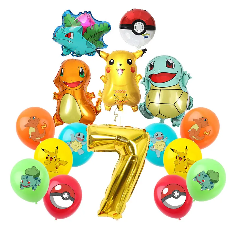 thumbnail image 1 of Birthday Party Decoration Party Supplies Tableware Banner Set Pikachu Sticker Baby Balloon Kids Birthday Favors, 1 of 5