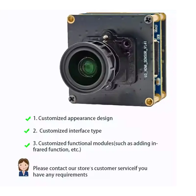 4K 8MP HD OS08A10 USB3.0 카메라 모듈 FF(C형 인터페이스 포함) 산업용 애플리케이션용 저조도 UVC 준수 플러그 플레이