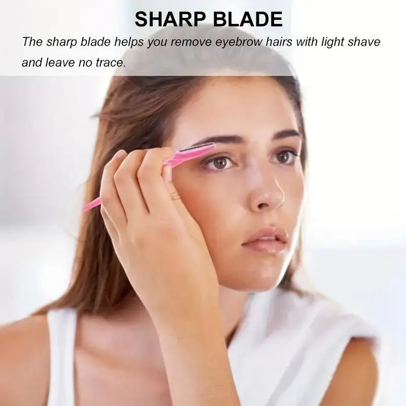 10 Pcs Eyebrow Trimmer Blade Shaver Portable Face Razor